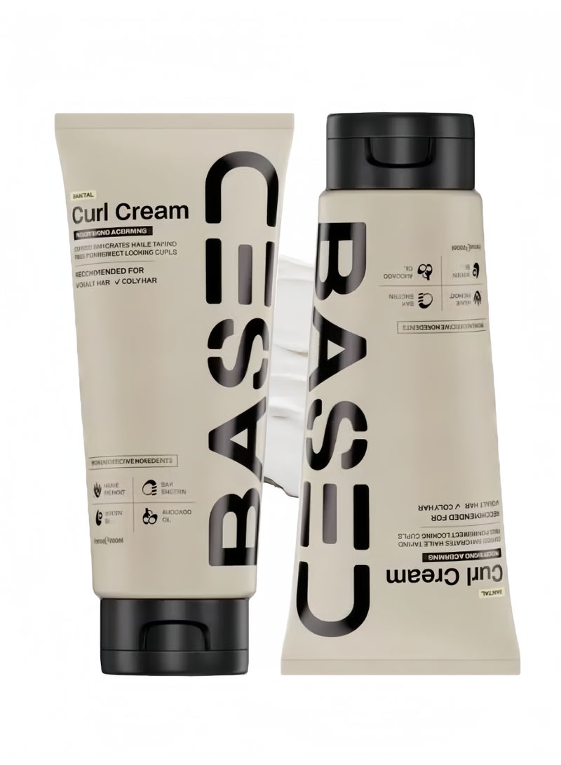 Based 2-Pack BASED Elastic Moisturizing Curl Cream 200ML | Curls Set, Volume, Shine, Nourish, and Lock in Moisture - Image 1